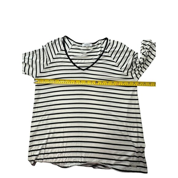 Calvin Klein‎ Shirt Top Blouse Size M Striped Corpcore Classiccore Preppy Retro - Picture 4 of 13